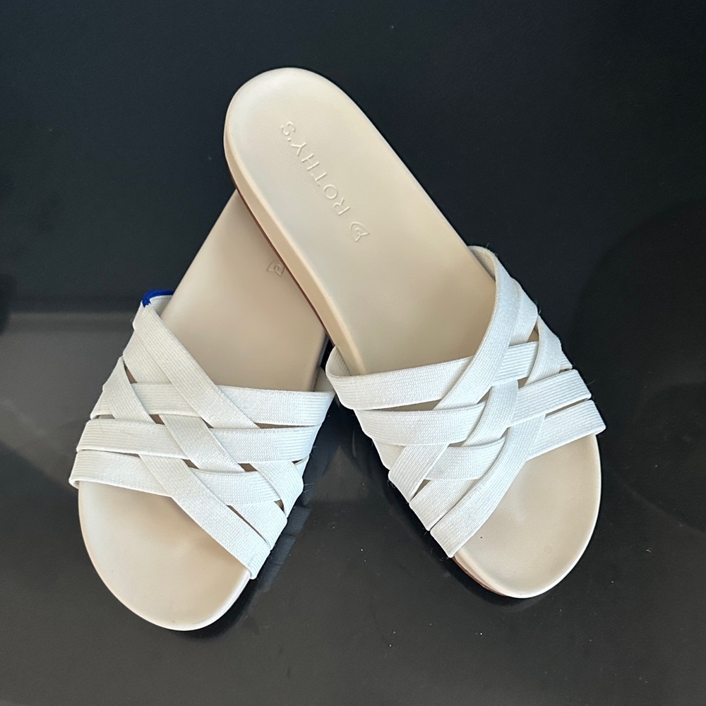 Rothy's Cream Woven Sandals